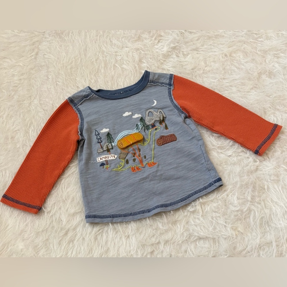 Mud Pie Dinosaur Lift-a-flap Shirt - Gray and Orange